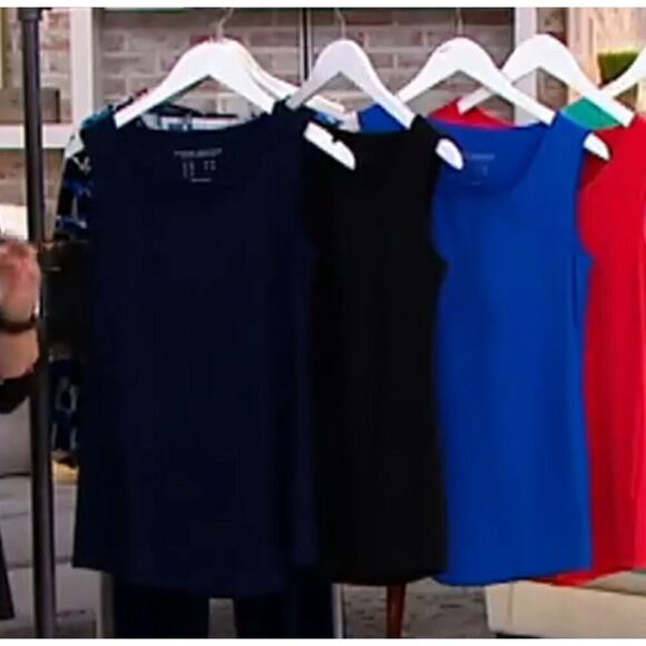 Susan Graver Womens 3X Modern Essentials Liquid Knit Tunic Tank Calypso Coral NW - Picture 2 of 4